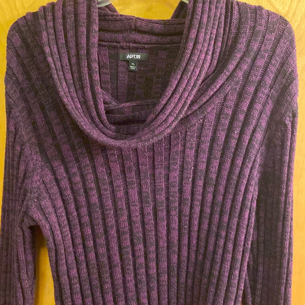APT.9 Cowl Neck Purple Sweater